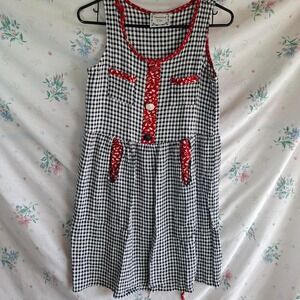 Vintage 90s Dressing Clio Gingham Dirndl / Pinafore Dress